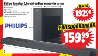 Dirk Philips Soundbar 2.1 met draadloze subwoofer | TAB6305 aanbieding