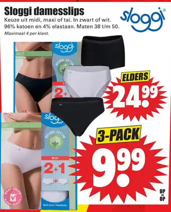 Dirk Sloggi damesslips 3-pack aanbieding