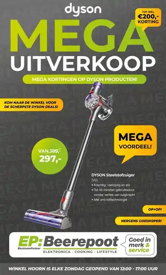 EP Beerepoot DYSON Steelstofzuiger aanbieding