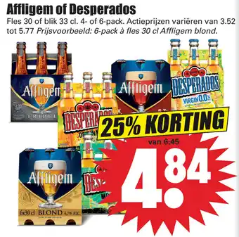 Dirk Affligem of Desperados 4-/6-pack 300/330ml aanbieding