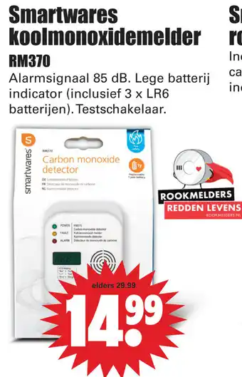 Dirk Smartwares koolmonoxidemelder | RM370 aanbieding