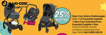 Van Asten BabySuperstore Maxi-Cosi 2in1 Kinderwagen Adorra 2.0 + Autostoel Tinca Essential Graphite I-Size aanbieding