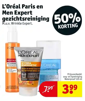 Kruidvat L'Oréal Paris en Men Expert gezichtsreiniging aanbieding