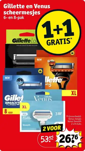 Kruidvat Gillette en Venus scheermesjes 6- en 8-pak aanbieding