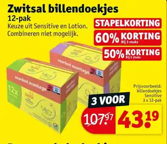 Kruidvat Zwitsal billendoekjes aanbieding