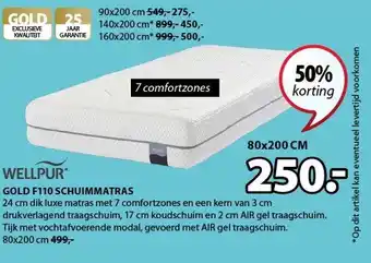 Jysk Gold f110 schuimmatras 80x200 cm aanbieding