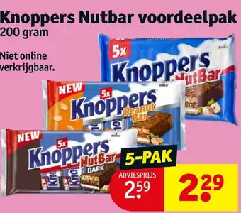 Kruidvat Knoppers Nutbar voordeelpak 200 gram aanbieding