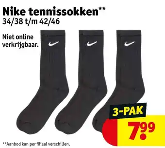 Kruidvat Nike tennissokken 34/38 t/m 42/46 aanbieding