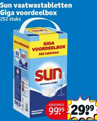 Kruidvat Sun vaatwastabletten Giga voordeelbox 252 stuks aanbieding