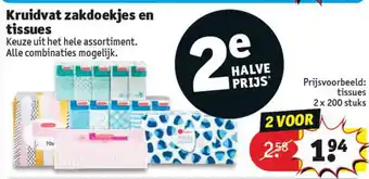 Kruidvat Kruidvat zakdoekjes en tissues 2 x 200 stuks aanbieding