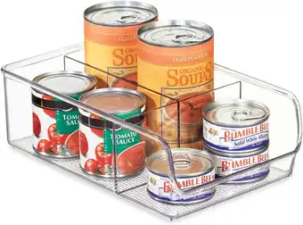 Amazon Idesign opbergdoos met 3 vakken, middelgrote voorraaddoos zonder deksel van kunststof, stapelbare keukenorganizer voor voorra aanbieding
