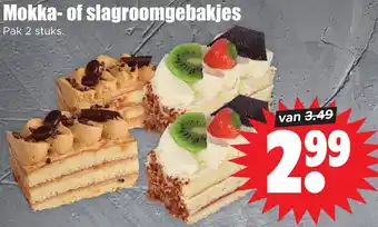Dirk Mokka- of slagroomgebakjes aanbieding