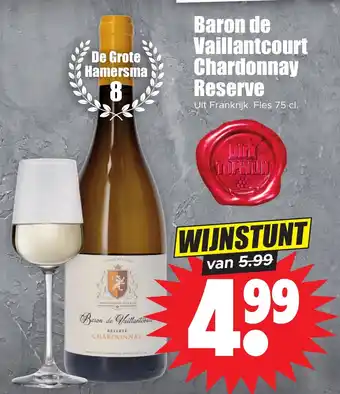 Dirk Baron de Vaillantcourt Chardonnay Reserve aanbieding