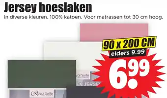 Dirk Jersey hoeslaken 90x 200cm aanbieding