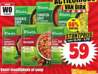 Dirk Knorr maaltijdmix of soep aanbieding