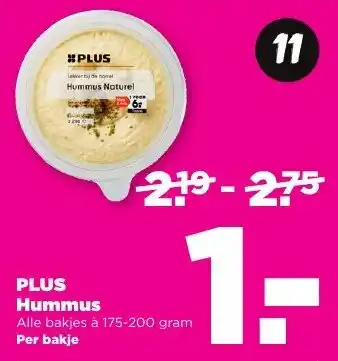 PLUS PLUS Hummus aanbieding