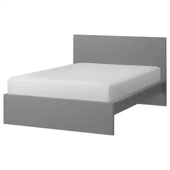 IKEA Malm Bedonderstel, hoog, grijs gelazuurd, 140x200 cm aanbieding