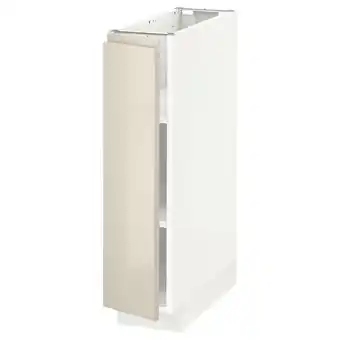 IKEA Metod Onderkast met planken, wit/voxtorp hoogglans lichtbeige, 20x60 cm aanbieding