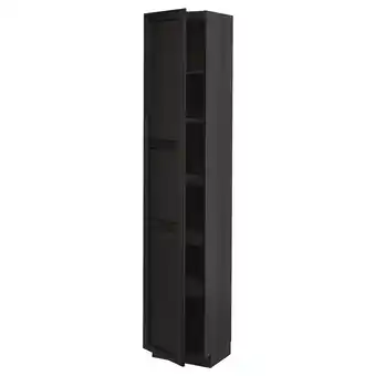 IKEA Metod Hoge kast met planken, zwart/lerhyttan zwart gelazuurd, 40x37x200 cm aanbieding