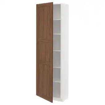 IKEA Metod Hoge kast met planken, wit Enköping/bruin walnootpatroon, 60x37x200 cm aanbieding