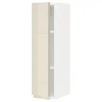 IKEA Metod Bovenkast met planken, wit/voxtorp hoogglans lichtbeige, 20x80 cm aanbieding