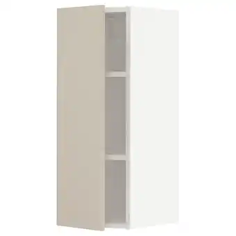 IKEA Metod Bovenkast met planken, wit/havstorp beige, 30x80 cm aanbieding