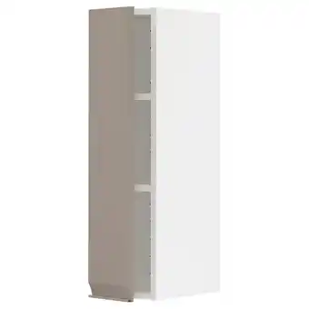 IKEA Metod Bovenkast met planken, wit/upplöv mat donker beige, 20x80 cm aanbieding