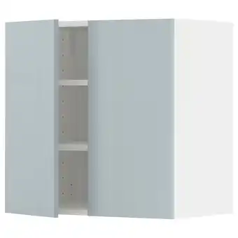 IKEA Metod Bovenkast met planken/2 deuren, wit/kallarp licht grijsblauw, 60x60 cm aanbieding