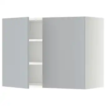 IKEA Metod Bovenkast met planken/2 deuren, wit/veddinge grijs, 80x60 cm aanbieding