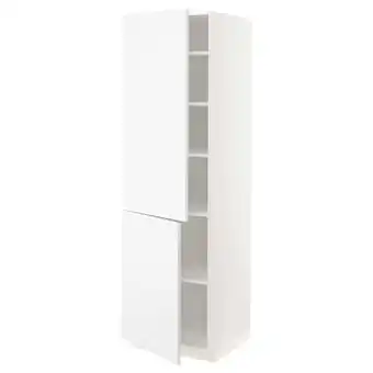 IKEA Metod Hoge kast met planken/2 deuren, wit/axstad mat wit, 60x60x200 cm aanbieding