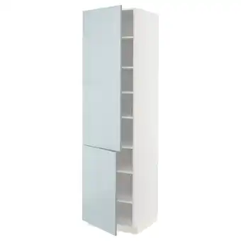 IKEA Metod Hoge kast met planken/2 deuren, wit/kallarp licht grijsblauw, 60x60x220 cm aanbieding