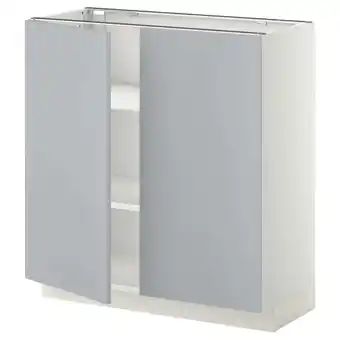 IKEA Metod Onderkast met plank/2 deuren, wit/veddinge grijs, 80x37 cm aanbieding