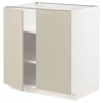 IKEA Metod Onderkast met plank/2 deuren, wit/havstorp beige, 80x60 cm aanbieding