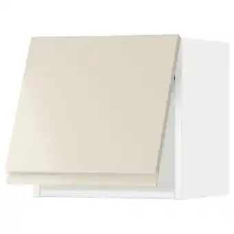 IKEA Metod Bovenkast horizontaal m drukopening, wit/voxtorp hoogglans lichtbeige, 40x40 cm aanbieding