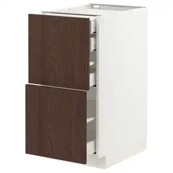 IKEA Metod / maximera Onderkast 2 front/2 lg/1 m/1 hg la, wit/sinarp bruin, 40x60 cm aanbieding