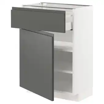 IKEA Metod / maximera Onderkast met lade/deur, wit/voxtorp donkergrijs, 60x37 cm aanbieding