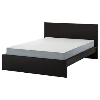 IKEA Malm Bedframe met matras, zwartbruin/vesteröy stevig, 140x200 cm aanbieding