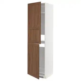 IKEA Metod Hoge kast voor koelkast/vriezer, wit Enköping/bruin walnootpatroon, 60x60x220 cm aanbieding