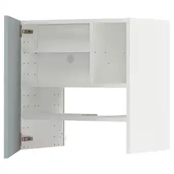 IKEA Metod bovenkast v afzuigkap&plank/deur, wit/kallarp licht grijsblauw, 60x60 cm aanbieding