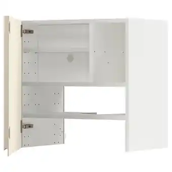 IKEA Metod bovenkast v afzuigkap&plank/deur, wit/voxtorp hoogglans lichtbeige, 60x60 cm aanbieding