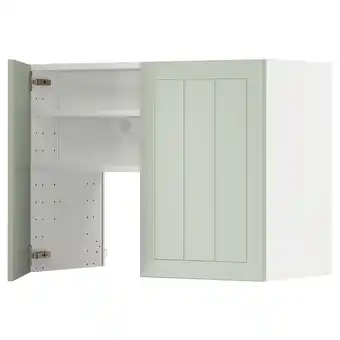 IKEA Metod bovenkast v afzuigkap&plank/deur, wit/stensund lichtgroen, 80x60 cm aanbieding