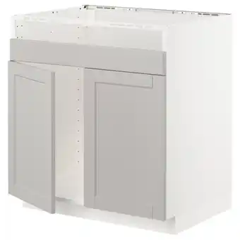 IKEA Metod onderkast voor spoelbak havsen&2bak, wit/lerhyttan lichtgrijs, 80x60 cm aanbieding