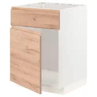 IKEA Metod onderkast v spoelb m deur/front, wit/voxtorp eikenpatroon, 60x60 cm aanbieding