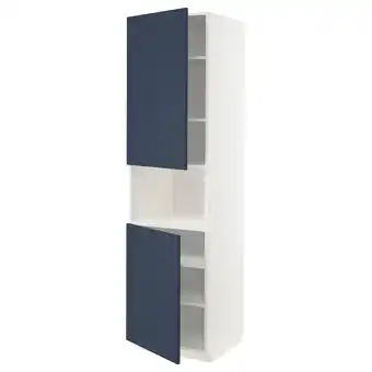 IKEA Metod hoge kast magn m 2deur/plank, wit axstad/mat blauw, 60x60x220 cm aanbieding