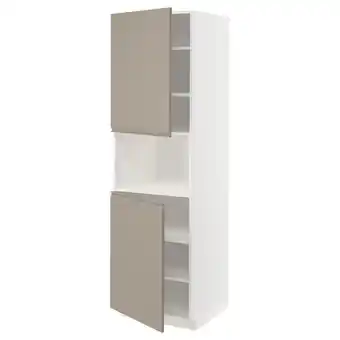 IKEA Metod hoge kast magn m 2deur/plank, wit/upplöv mat donker beige, 60x60x200 cm aanbieding