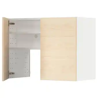 IKEA Metod bovenkast v afzuigkap&plank/deur, wit/askersund licht essenpatroon, 80x60 cm aanbieding