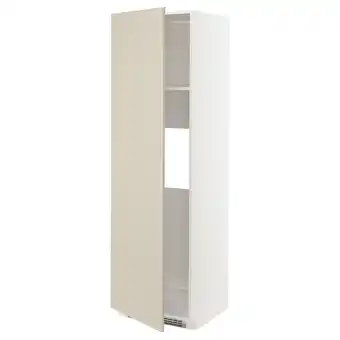 IKEA Metod hoge kast koelkast of vriezer&deur, wit/havstorp beige, 60x60x200 cm aanbieding