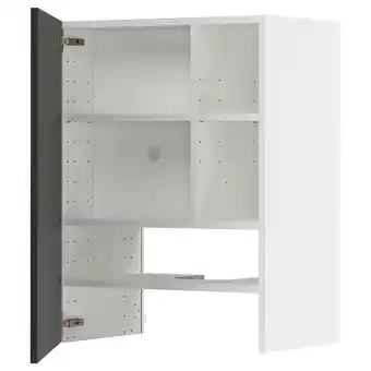 IKEA Metod bovenkast v afzuigkap&plank/deur, wit/nickebo mat antraciet, 60x80 cm aanbieding