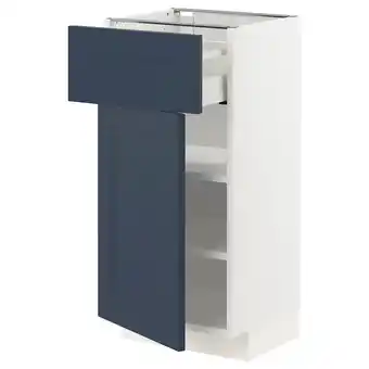 IKEA Metod / maximera onderkast met lade/deur, wit axstad/mat blauw, 40x37 cm aanbieding