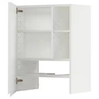 IKEA Metod bovenkast v afzuigkap&plank/deur, wit/voxtorp mat wit, 60x80 cm aanbieding